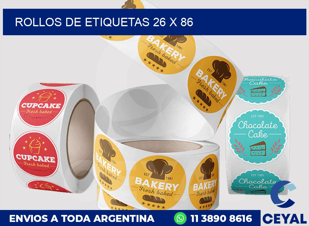 rollos de etiquetas 26 x 86
