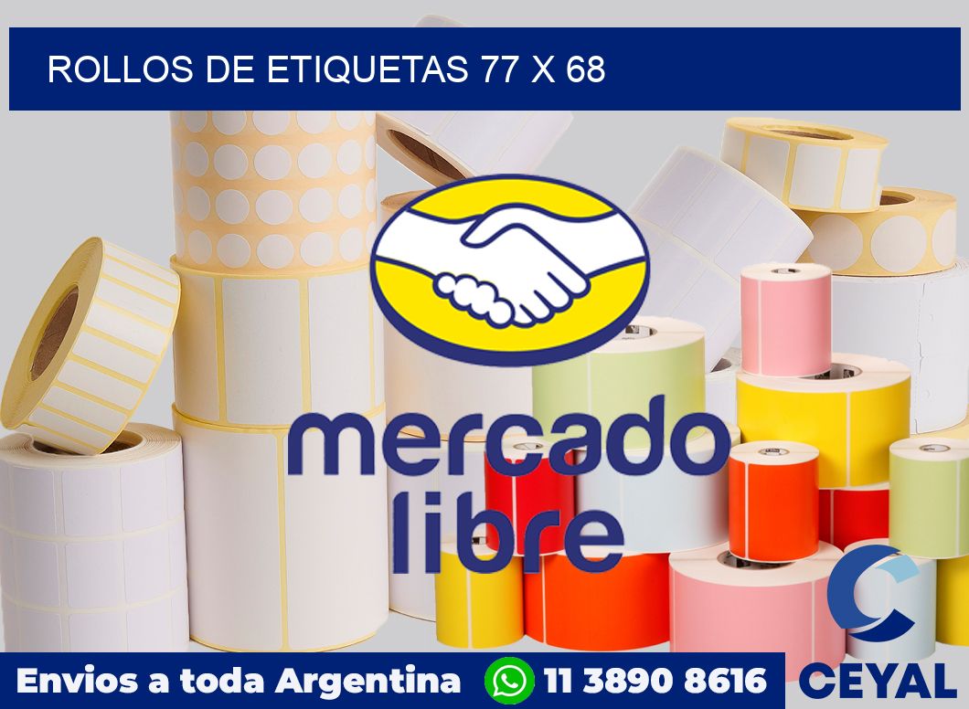 rollos de etiquetas 77 x 68