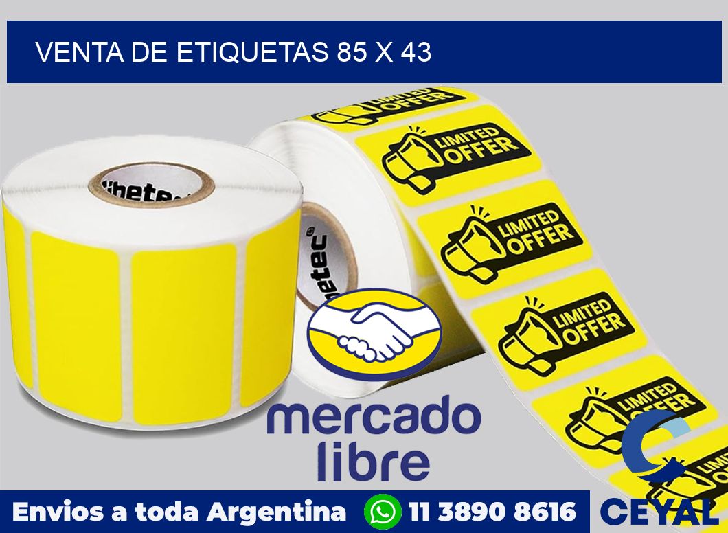 venta de etiquetas 85 x 43