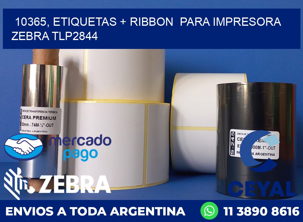 10365, etiquetas + ribbon  para impresora zebra TLP2844