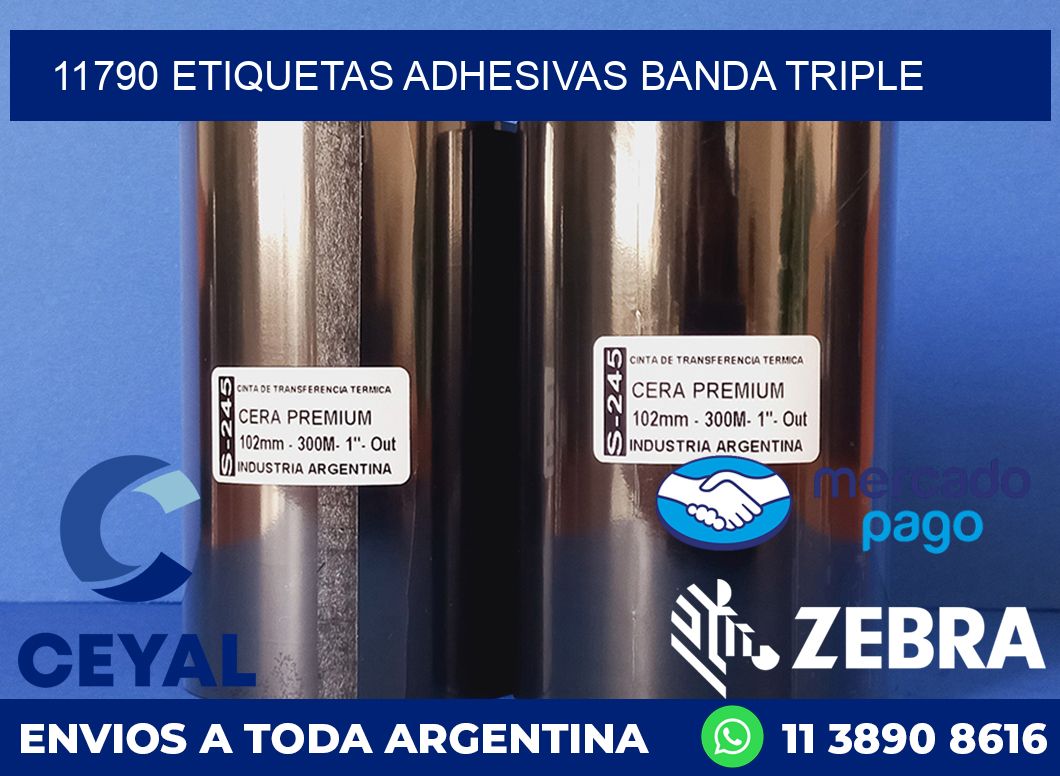 11790 ETIQUETAS ADHESIVAS BANDA TRIPLE