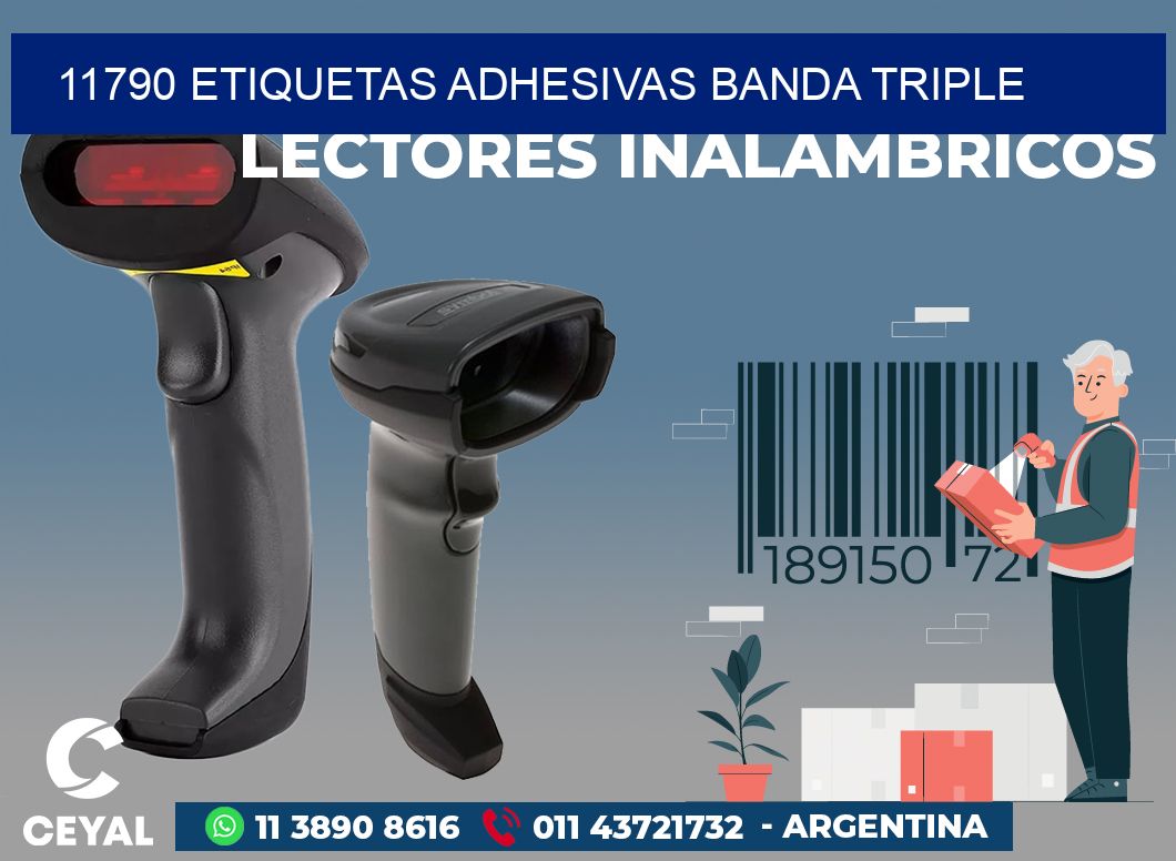 11790 ETIQUETAS ADHESIVAS BANDA TRIPLE