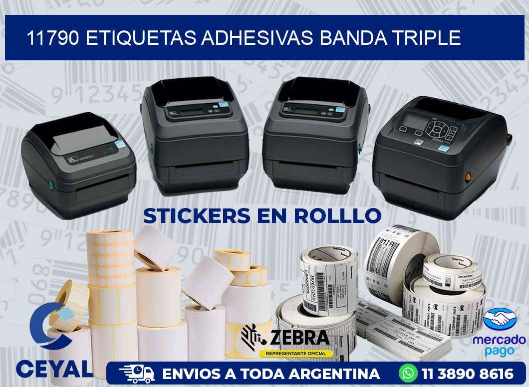 11790 ETIQUETAS ADHESIVAS BANDA TRIPLE