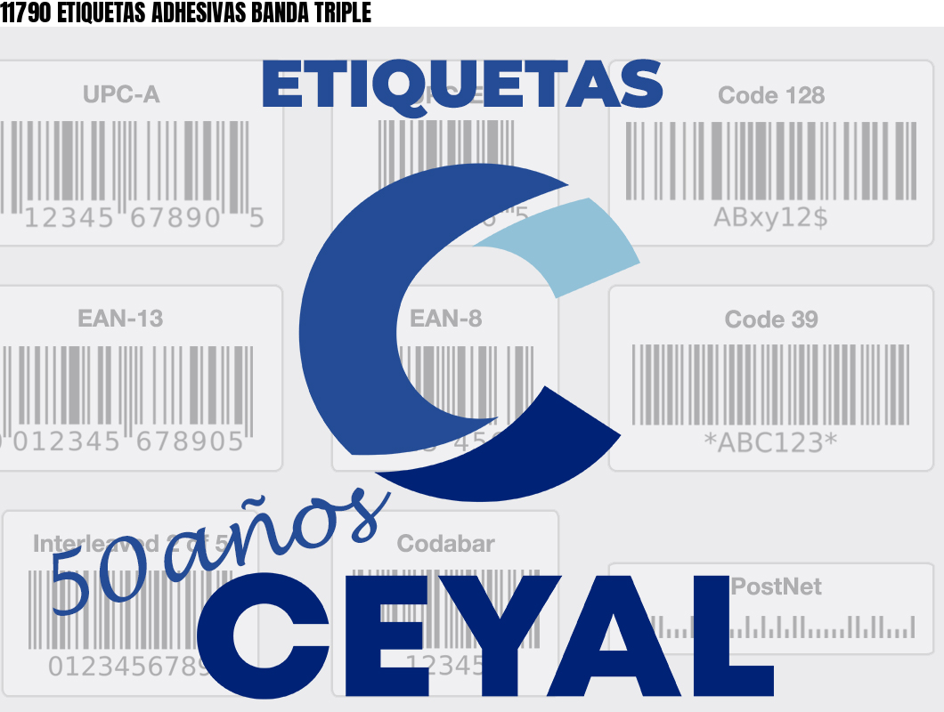 11790 ETIQUETAS ADHESIVAS BANDA TRIPLE