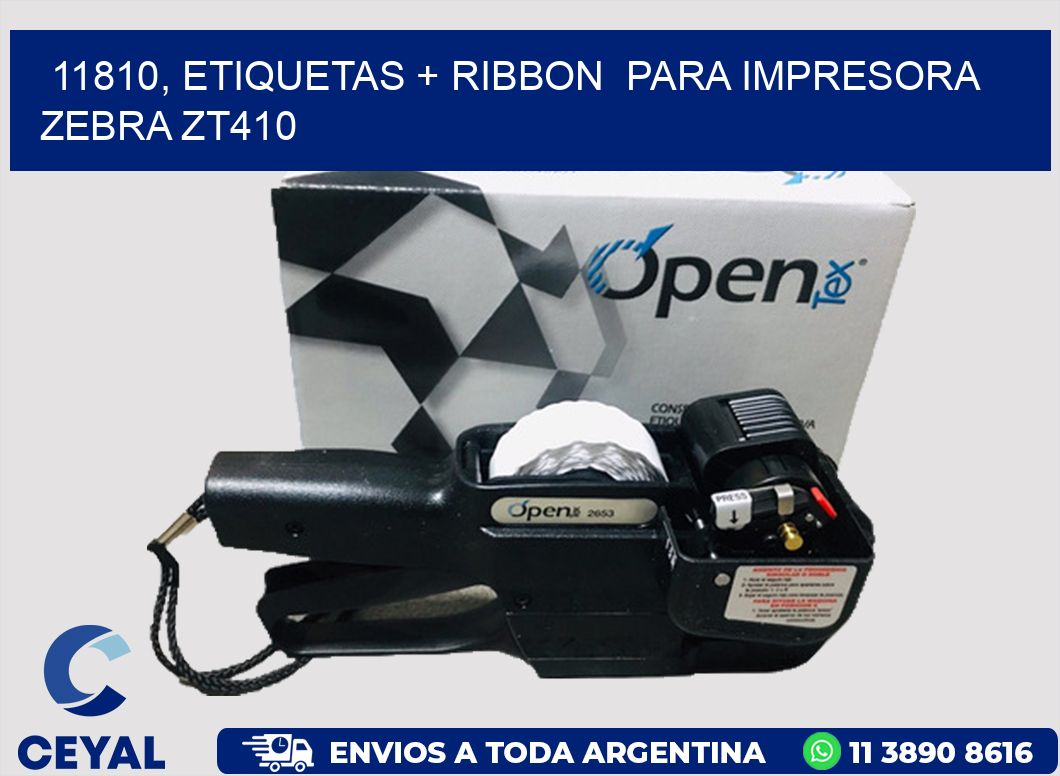 11810, etiquetas + ribbon  para impresora zebra ZT410