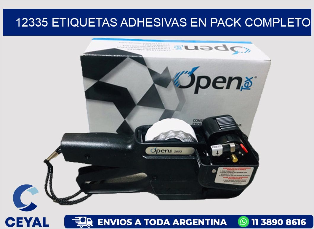 12335 ETIQUETAS ADHESIVAS EN PACK COMPLETO