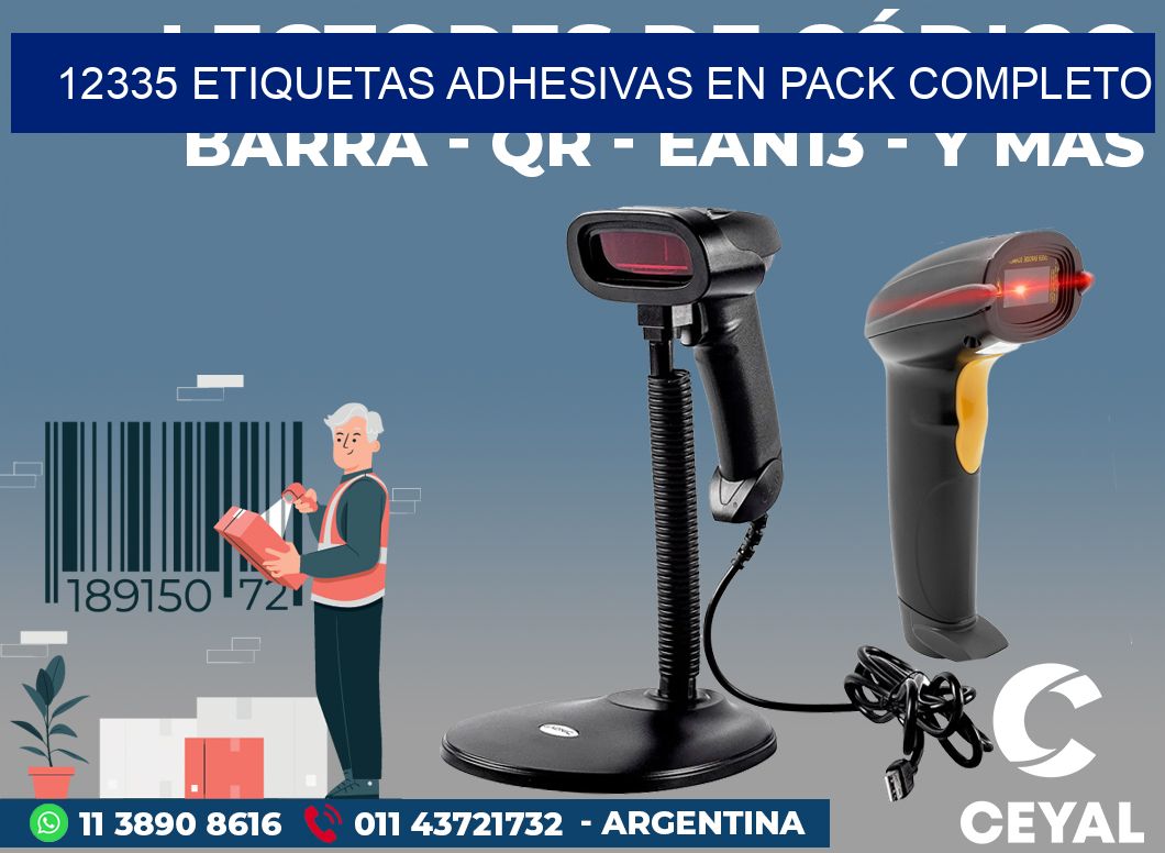 12335 ETIQUETAS ADHESIVAS EN PACK COMPLETO