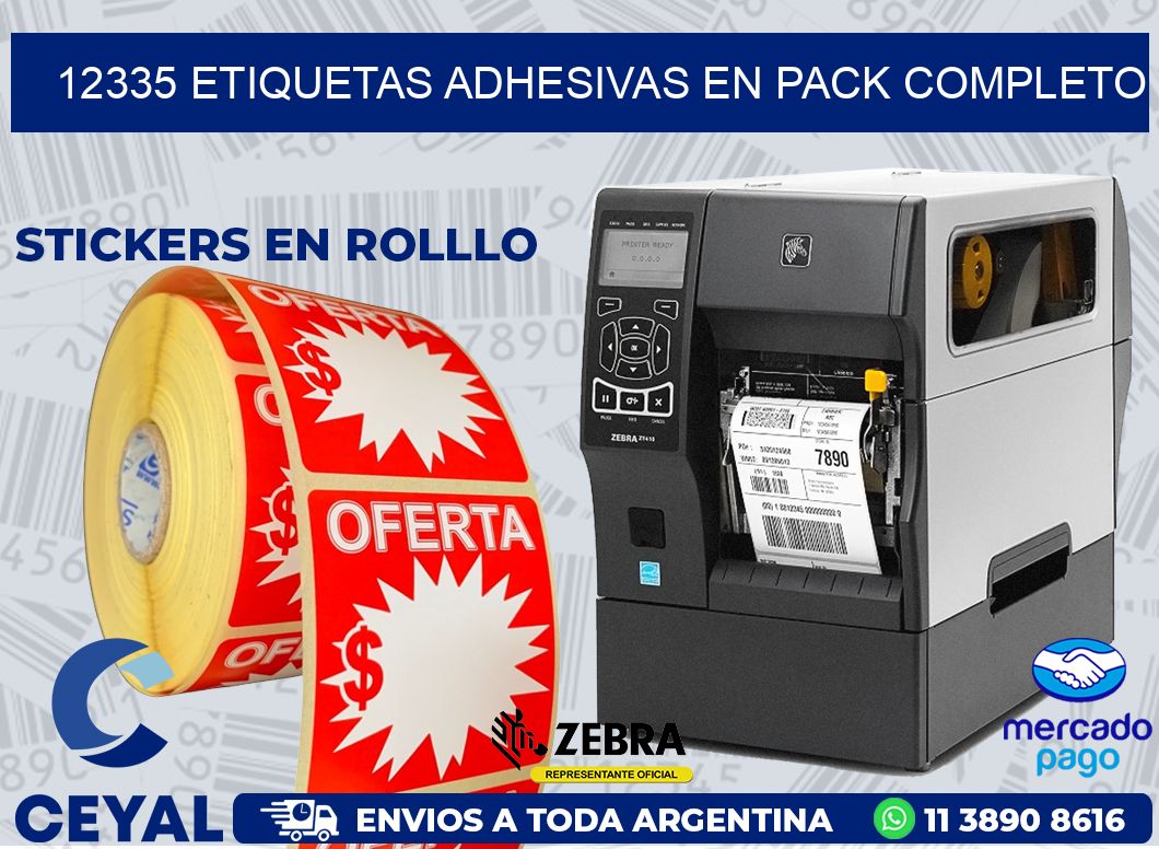 12335 ETIQUETAS ADHESIVAS EN PACK COMPLETO