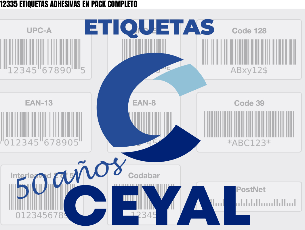 12335 ETIQUETAS ADHESIVAS EN PACK COMPLETO