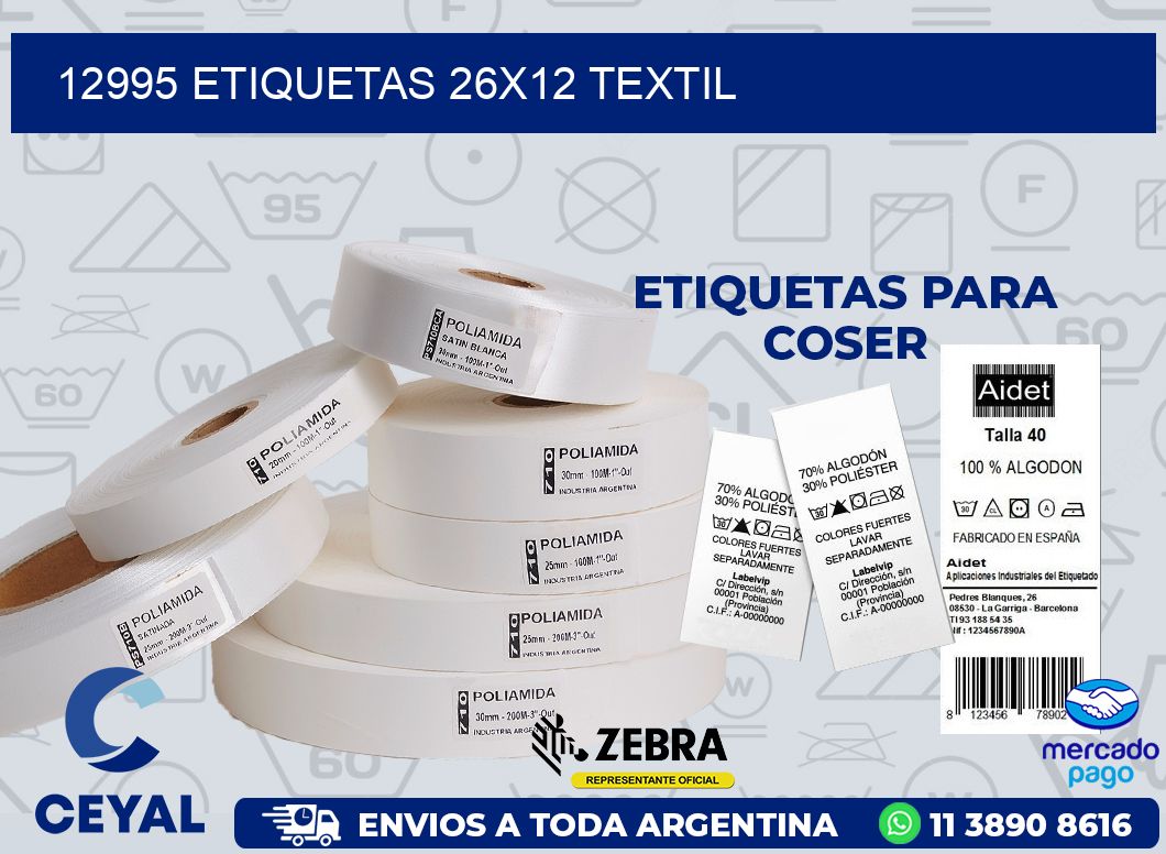 12995 ETIQUETAS 26X12 TEXTIL