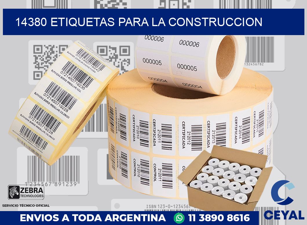 14380 ETIQUETAS PARA LA CONSTRUCCION