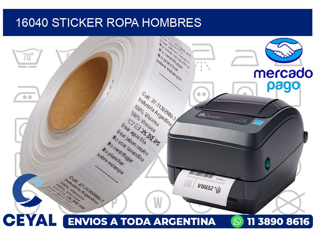 16040 STICKER ROPA HOMBRES