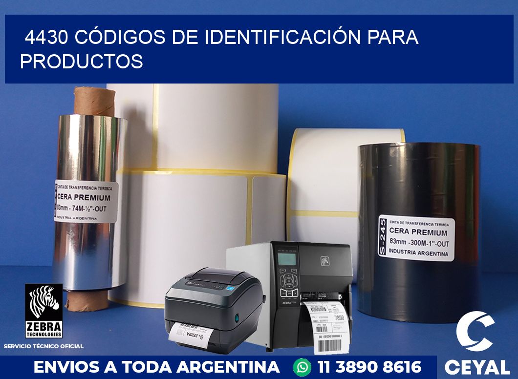 4430 CÓDIGOS DE IDENTIFICACIÓN PARA PRODUCTOS