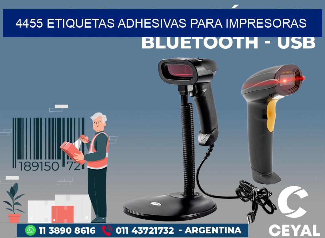 4455 ETIQUETAS ADHESIVAS PARA IMPRESORAS