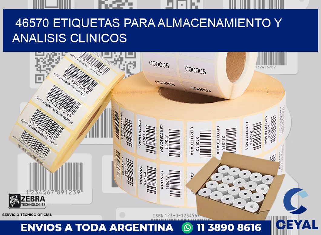46570 ETIQUETAS PARA ALMACENAMIENTO Y ANALISIS CLINICOS
