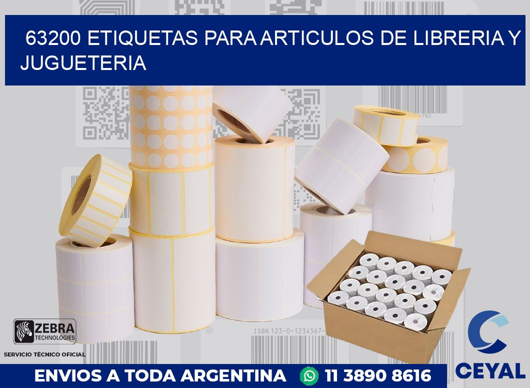 63200 ETIQUETAS PARA ARTICULOS DE LIBRERIA Y JUGUETERIA