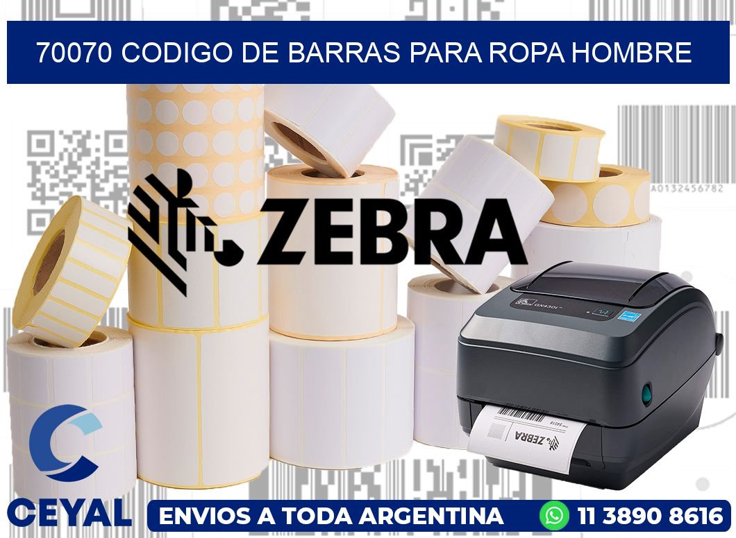 70070 CODIGO DE BARRAS PARA ROPA HOMBRE