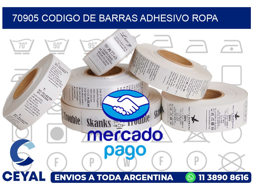 70905 CODIGO DE BARRAS ADHESIVO ROPA