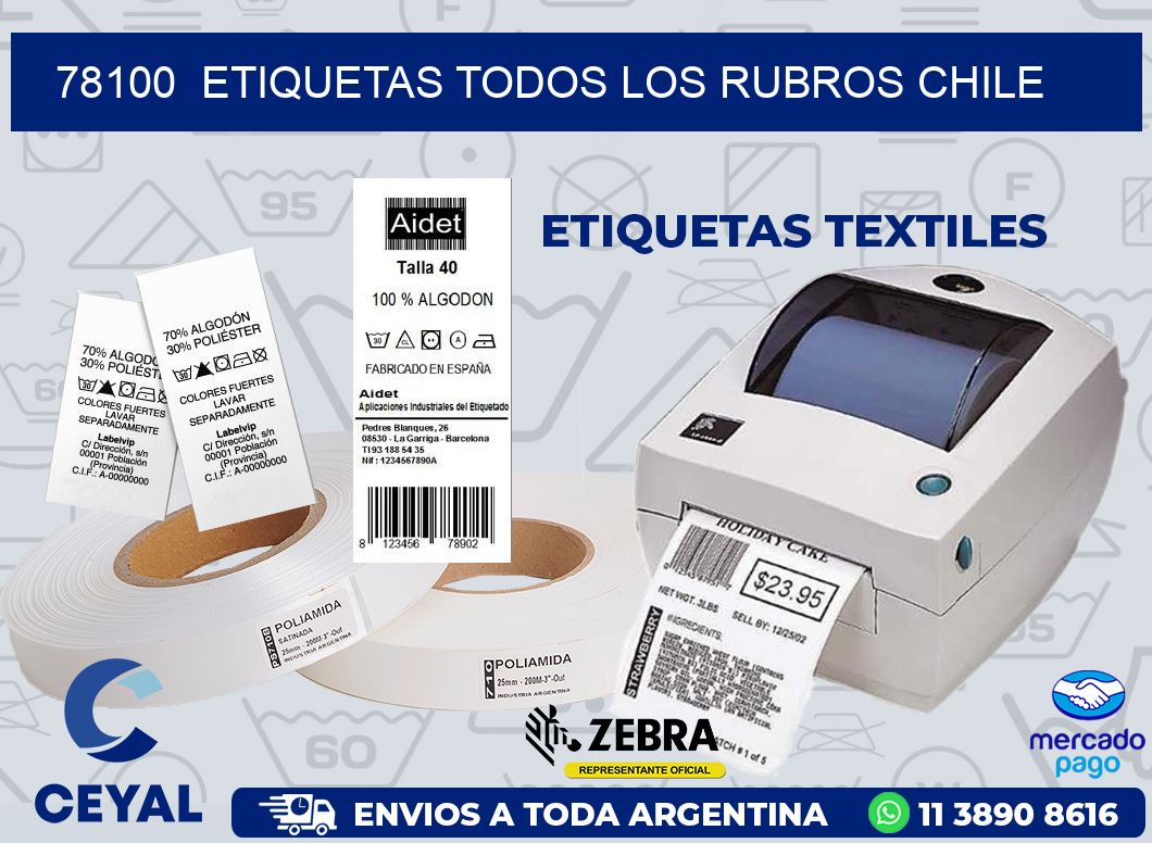 78100  ETIQUETAS TODOS LOS RUBROS CHILE