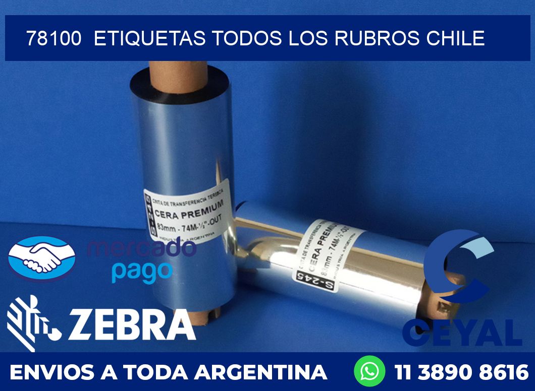 78100  ETIQUETAS TODOS LOS RUBROS CHILE