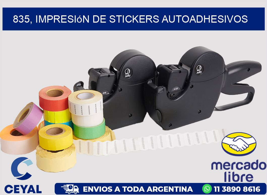 835, impresión de stickers autoadhesivos