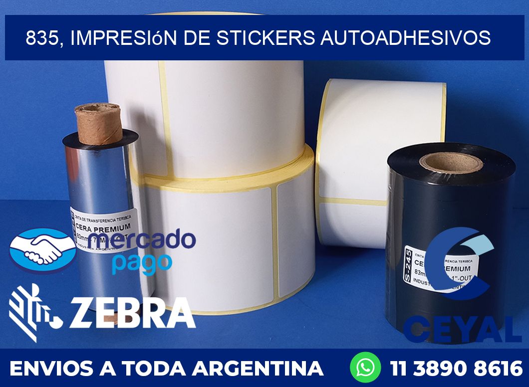 835, impresión de stickers autoadhesivos