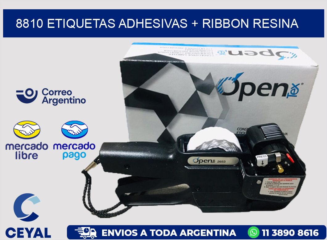 8810 ETIQUETAS ADHESIVAS + RIBBON RESINA