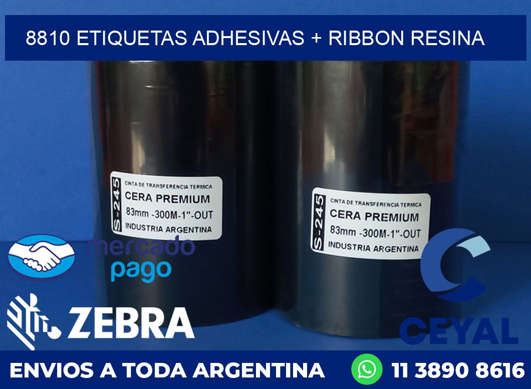 8810 ETIQUETAS ADHESIVAS + RIBBON RESINA