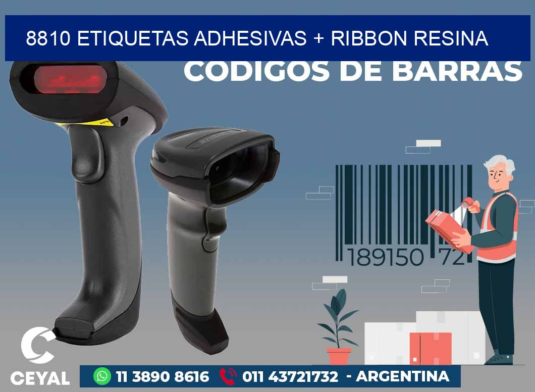 8810 ETIQUETAS ADHESIVAS + RIBBON RESINA