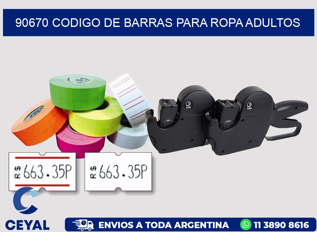 90670 CODIGO DE BARRAS PARA ROPA ADULTOS