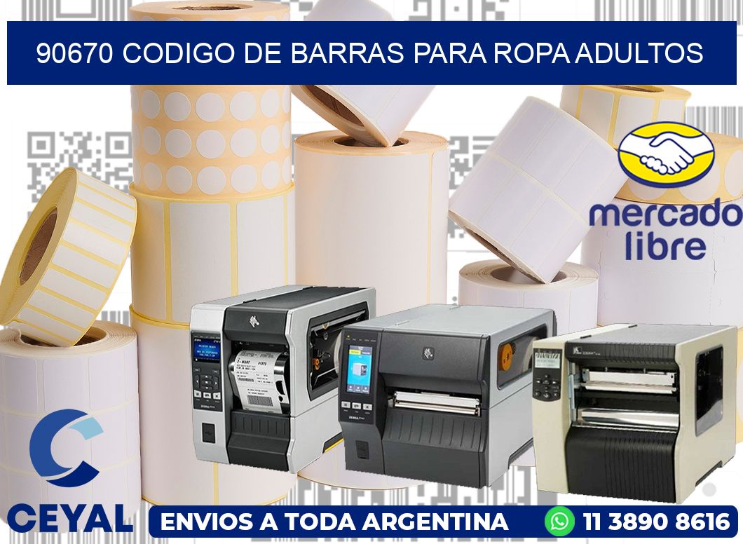 90670 CODIGO DE BARRAS PARA ROPA ADULTOS