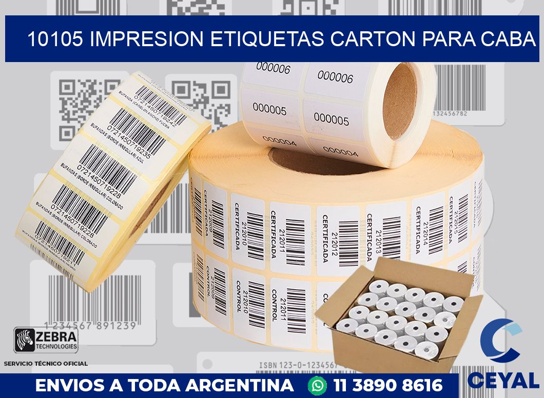 10105 IMPRESION ETIQUETAS CARTON PARA CABA