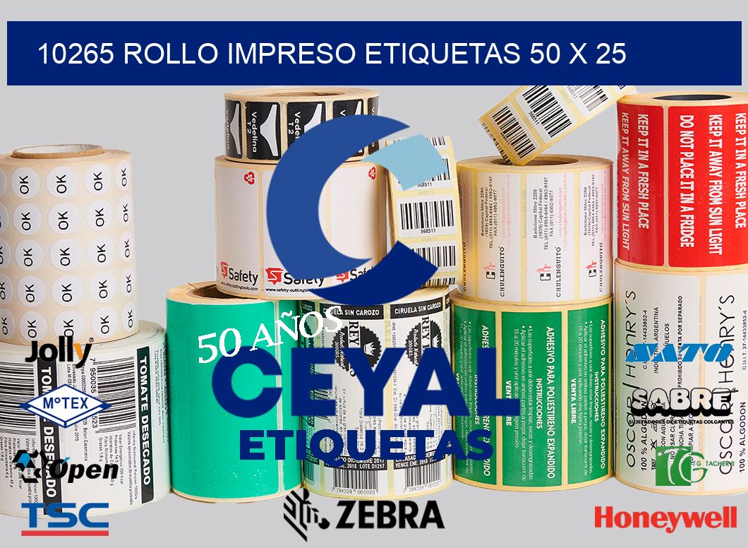 10265 ROLLO IMPRESO ETIQUETAS 50 X 25