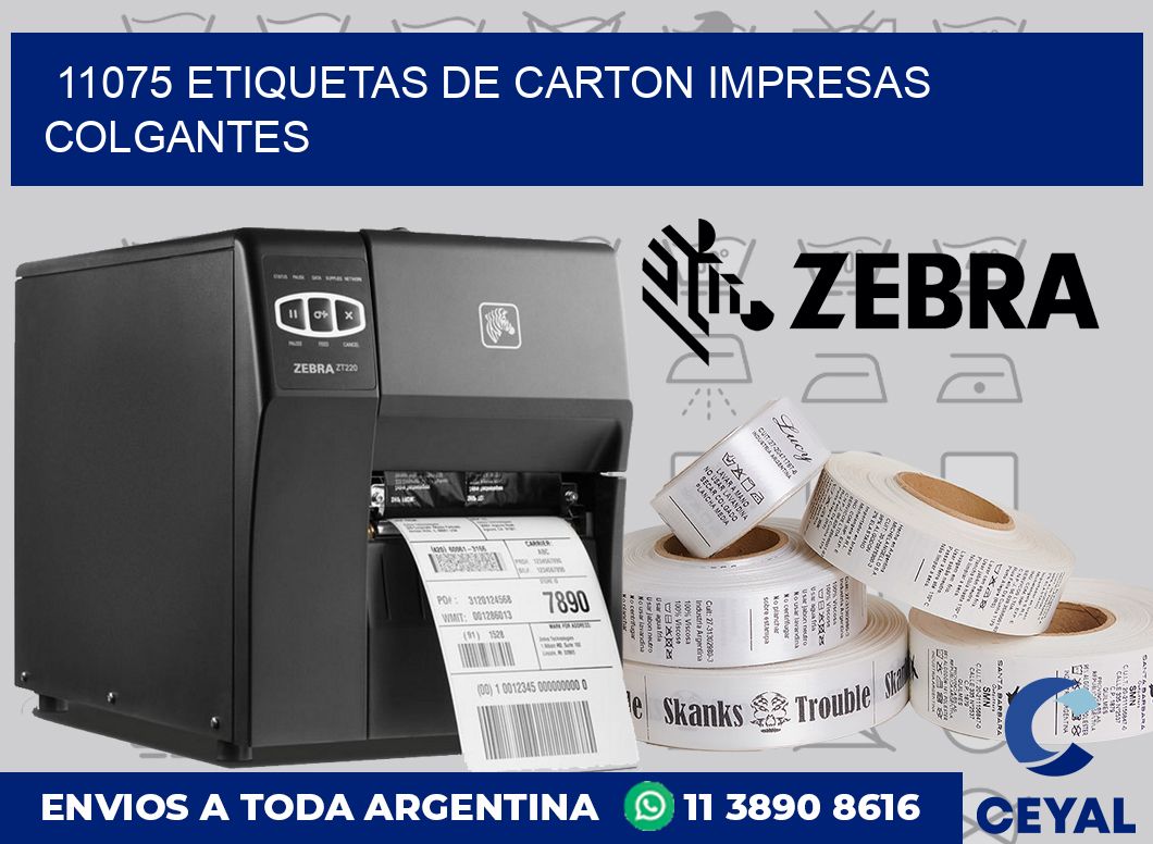 11075 ETIQUETAS DE CARTON IMPRESAS COLGANTES