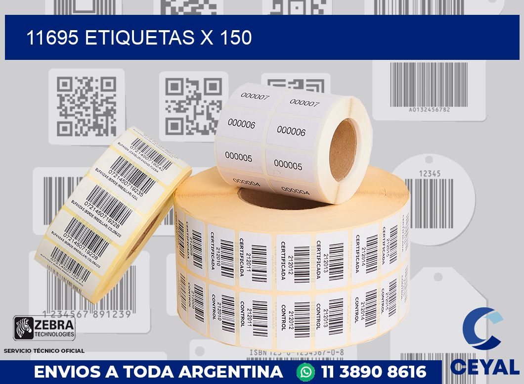 11695 Etiquetas x 150