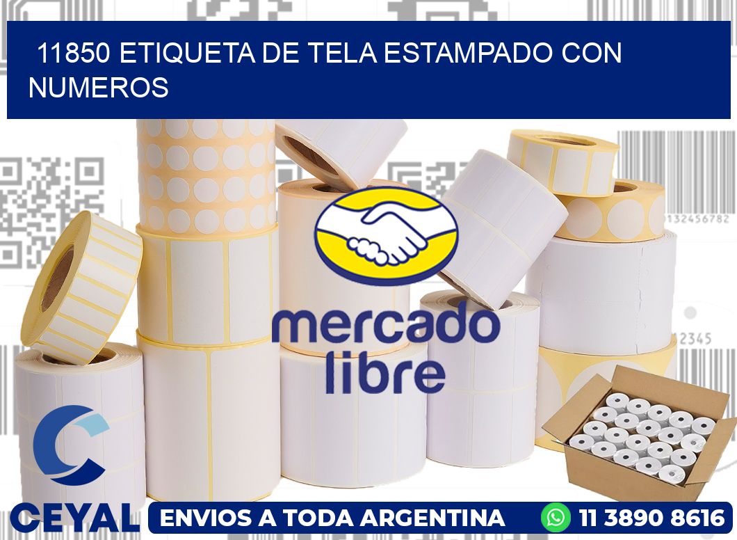 11850 ETIQUETA DE TELA ESTAMPADO CON NUMEROS
