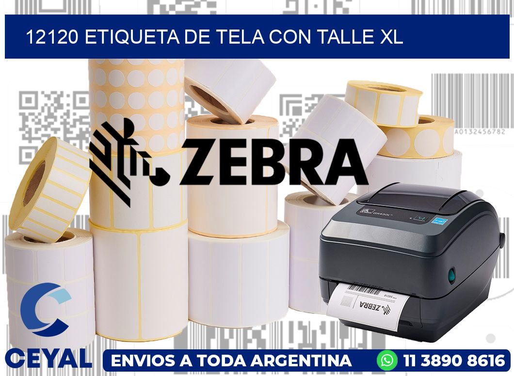 12120 ETIQUETA DE TELA CON TALLE XL