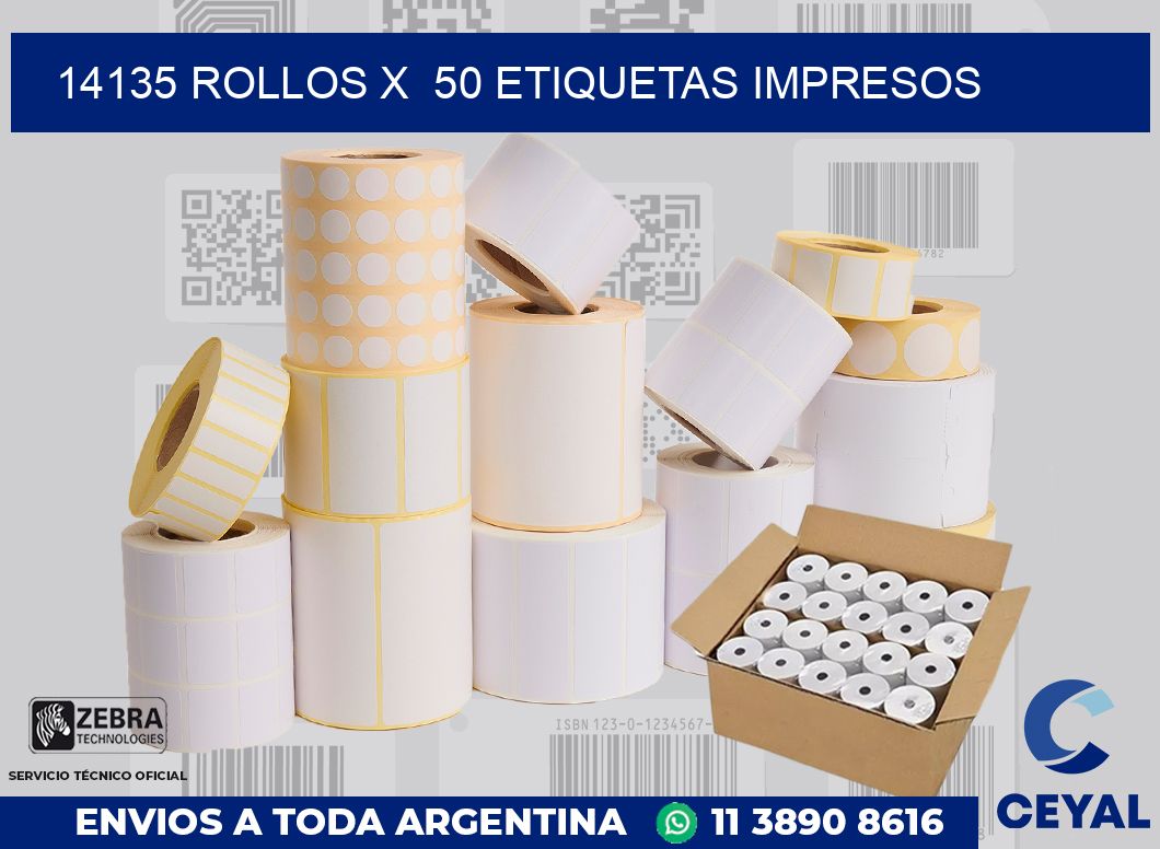 14135 Rollos x  50 etiquetas impresos