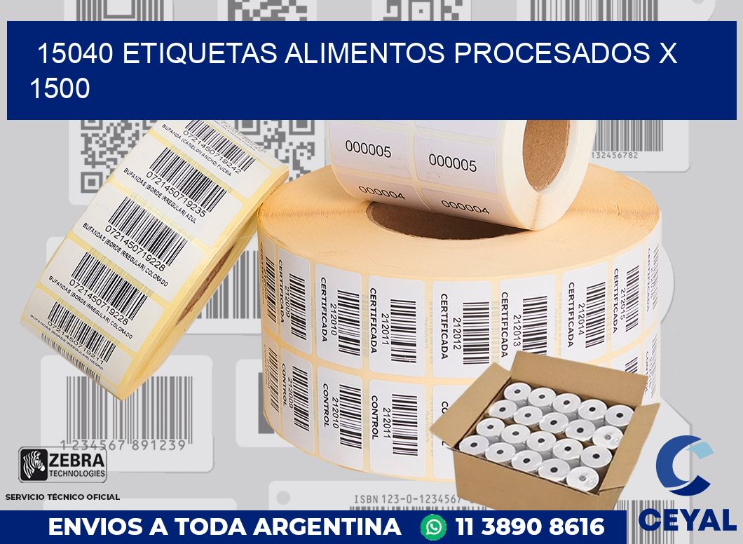 15040 etiquetas alimentos procesados x 1500