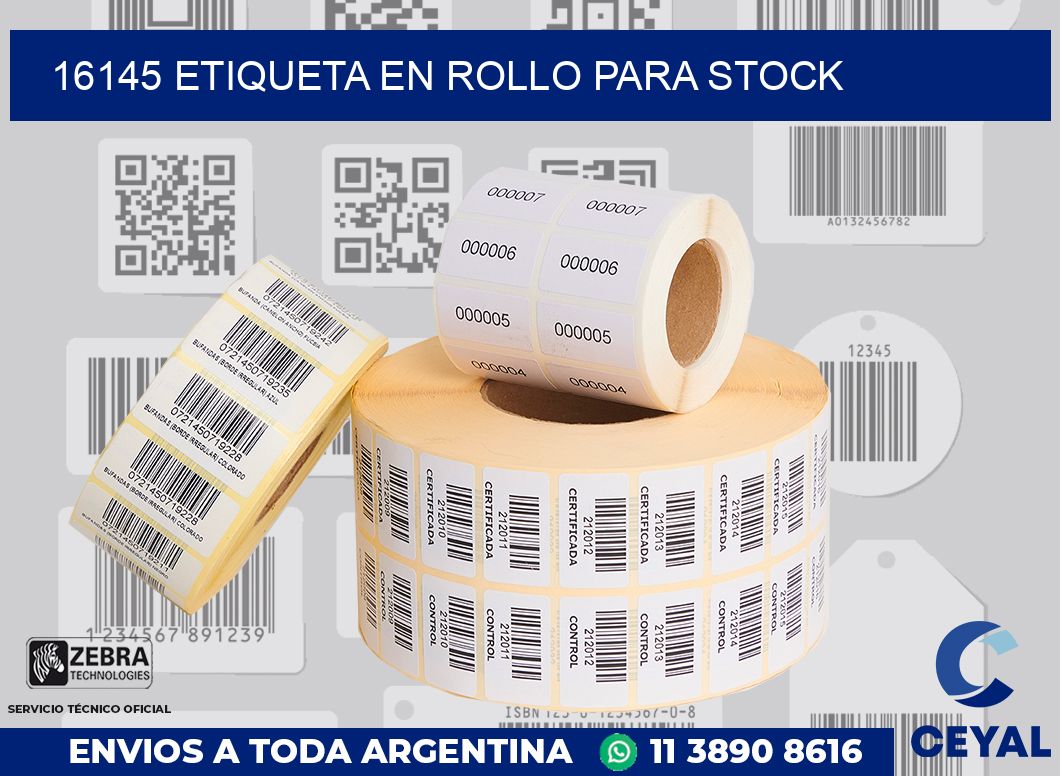 16145 ETIQUETA EN ROLLO PARA STOCK