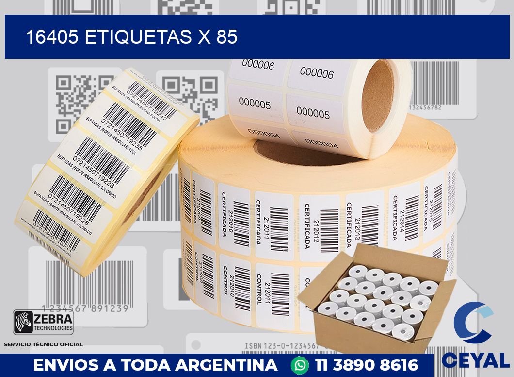 16405 Etiquetas x 85