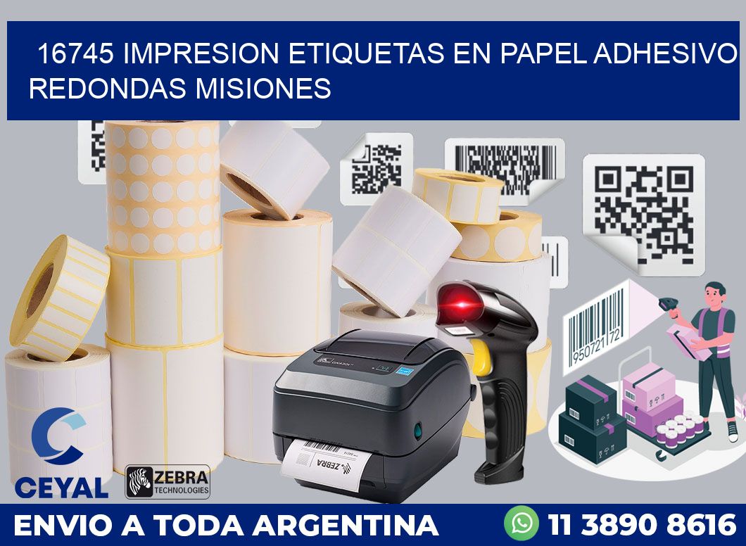 16745 IMPRESION ETIQUETAS EN PAPEL ADHESIVO REDONDAS MISIONES