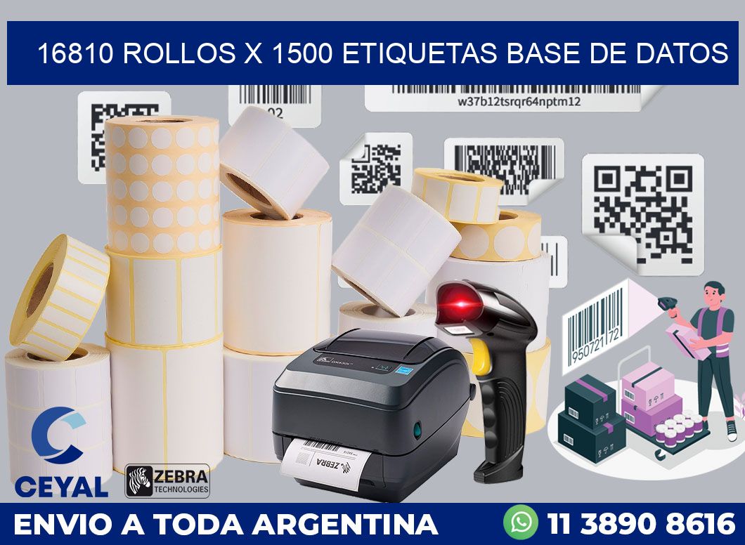 16810 Rollos x 1500 etiquetas base de datos