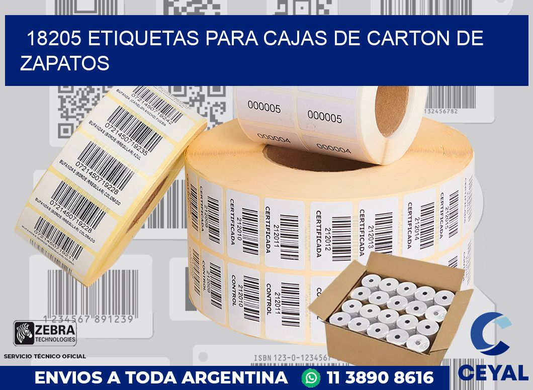 18205 ETIQUETAS PARA CAJAS DE CARTON DE ZAPATOS