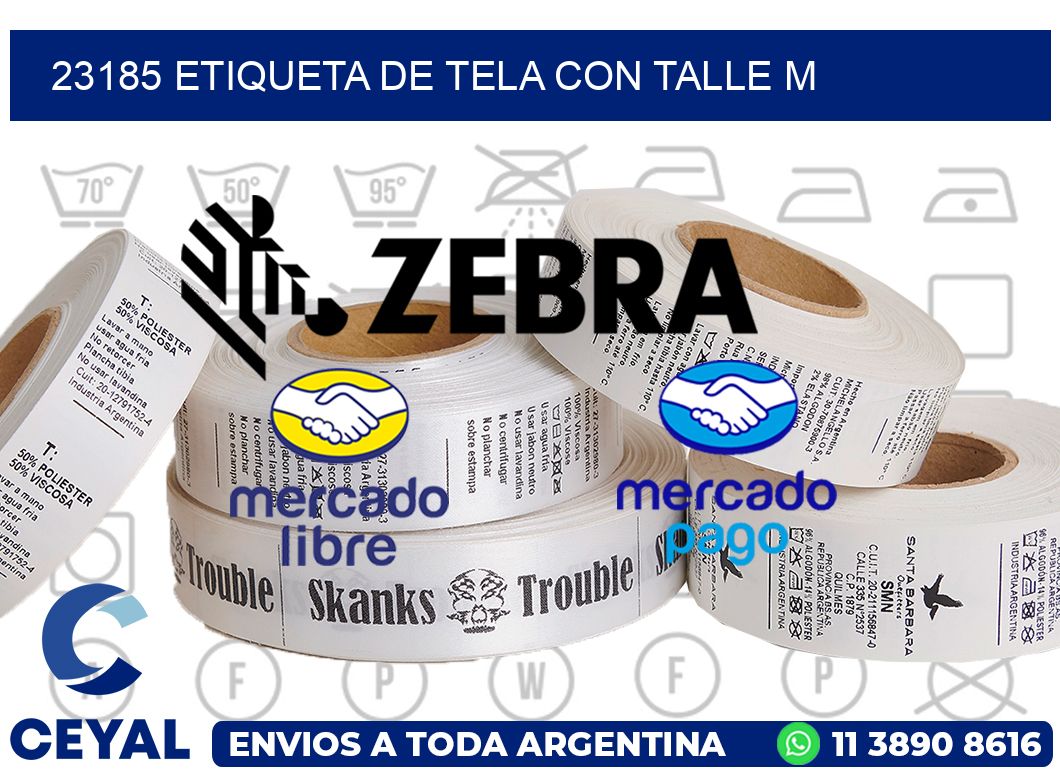 23185 ETIQUETA DE TELA CON TALLE M