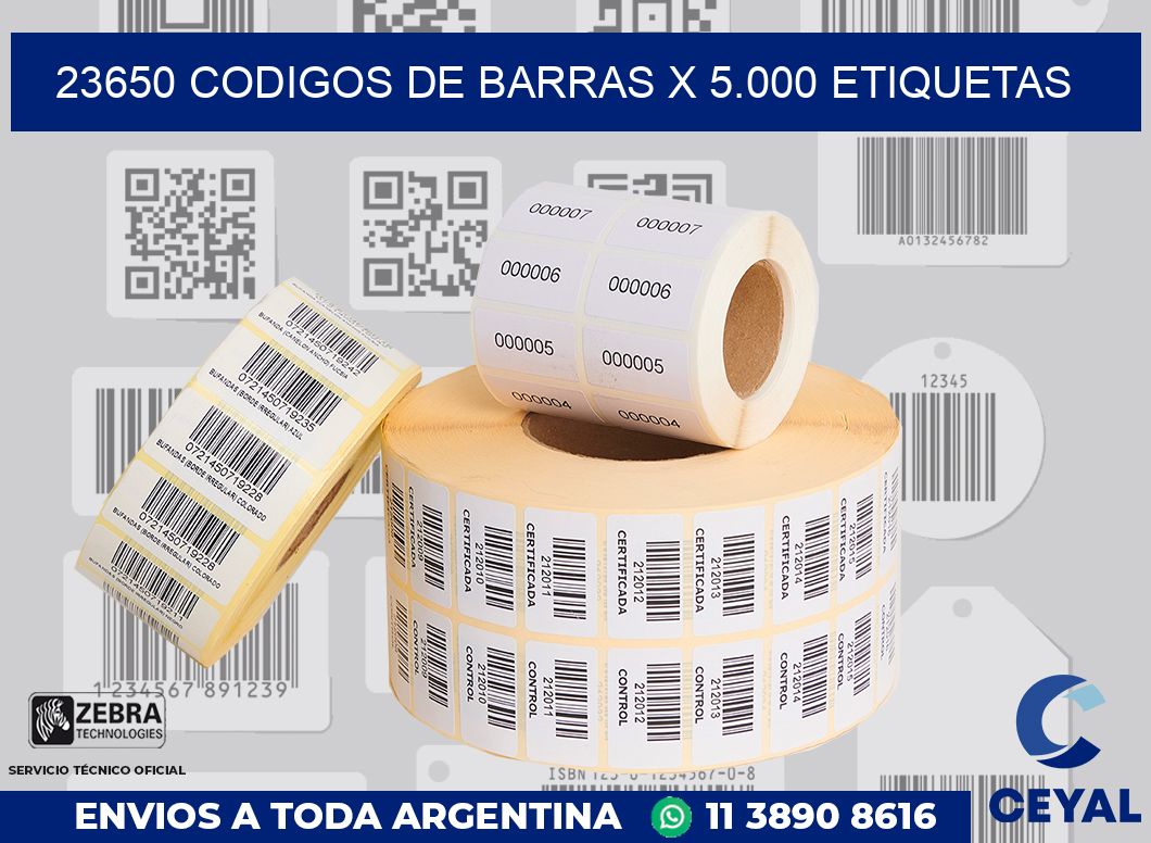 23650 codigos de barras x 5.000 etiquetas