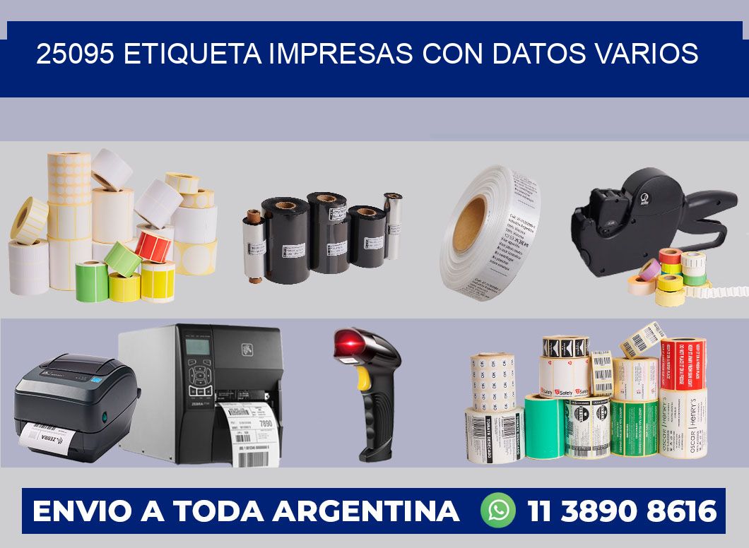 25095 ETIQUETA IMPRESAS CON DATOS VARIOS