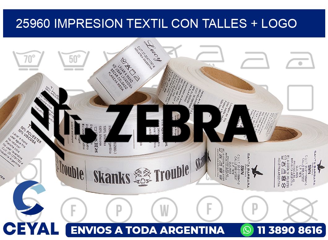 25960 IMPRESION TEXTIL CON TALLES + LOGO