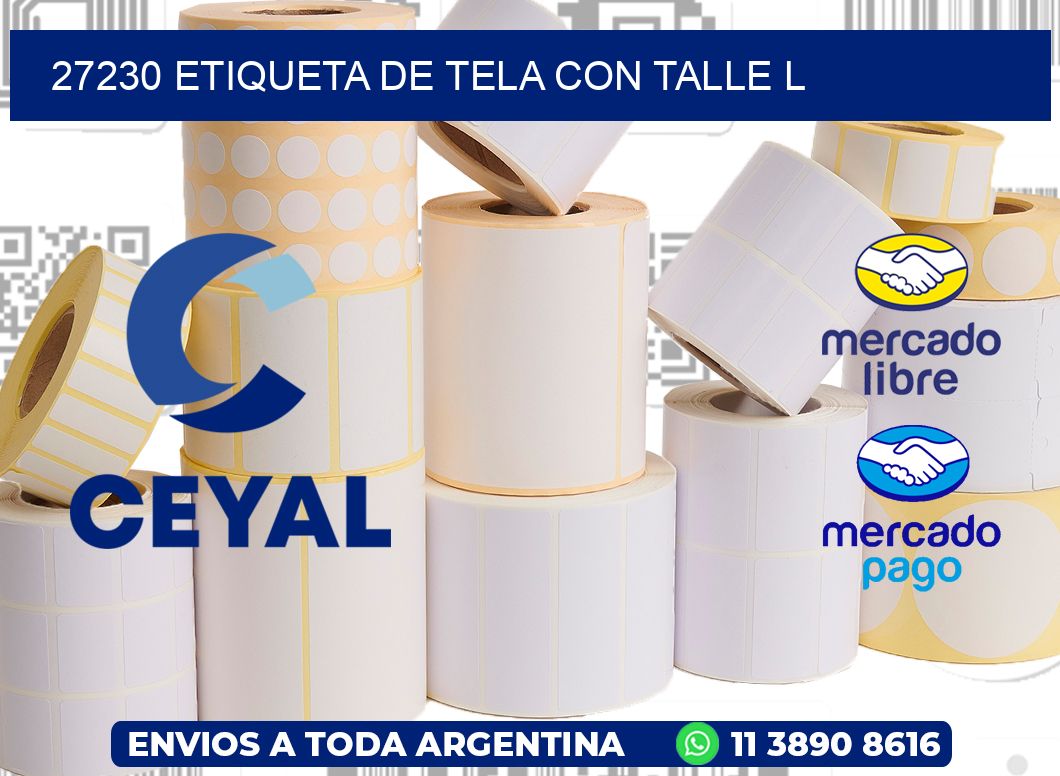 27230 ETIQUETA DE TELA CON TALLE L
