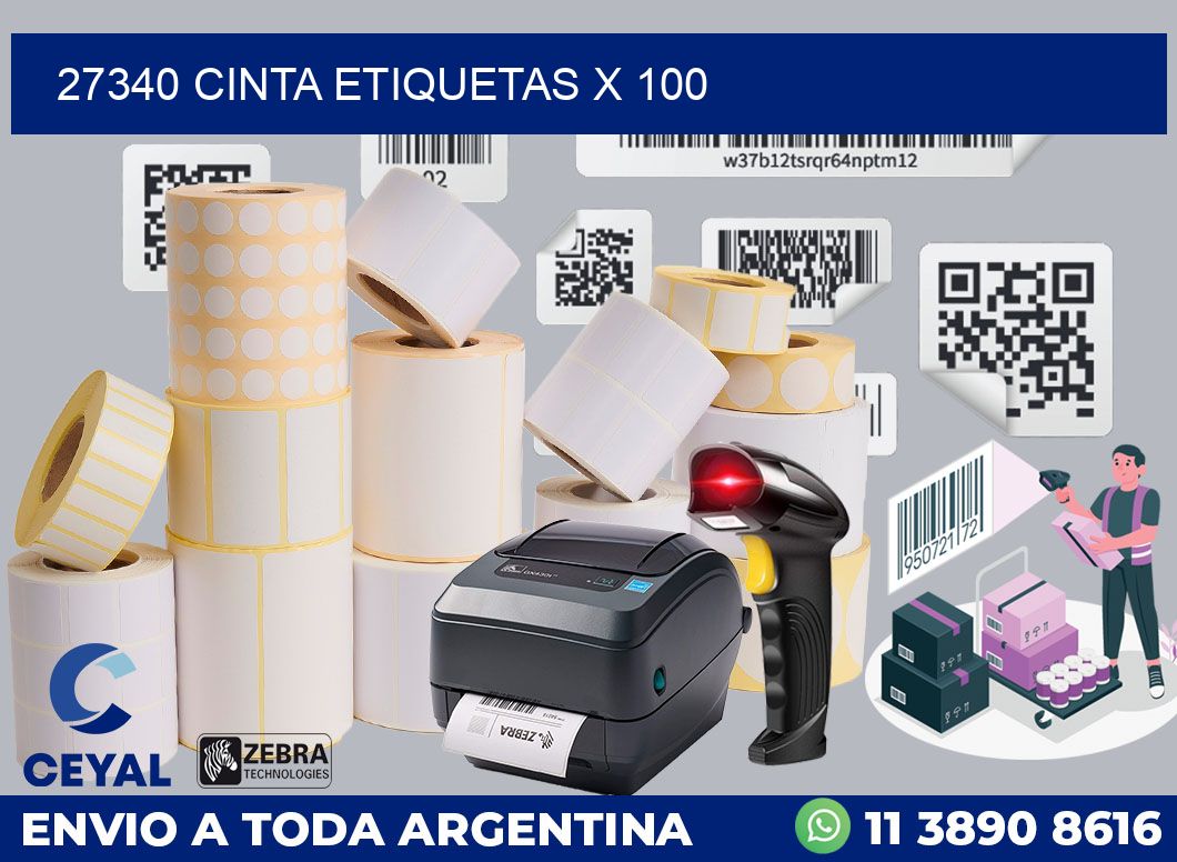 27340 cinta etiquetas x 100
